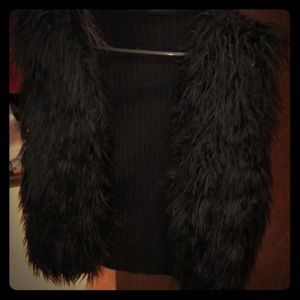 Black fur vest